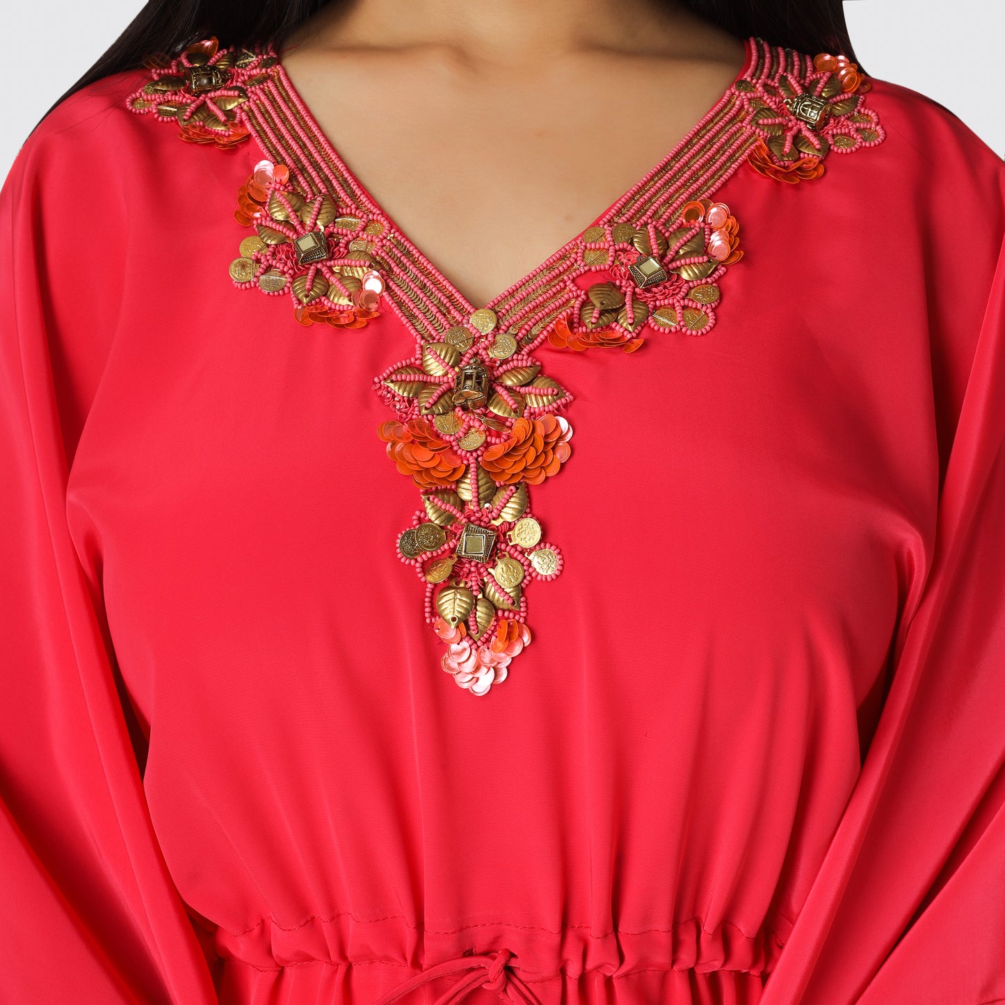 V shape kaftan dress