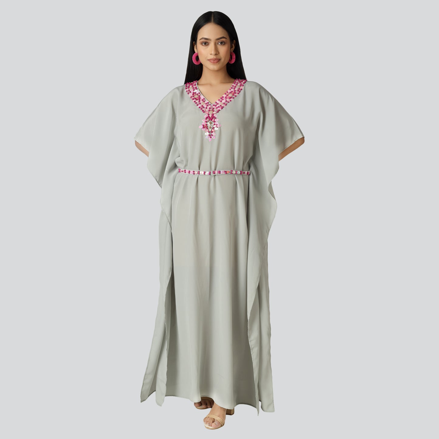 Girl in off grey color dress