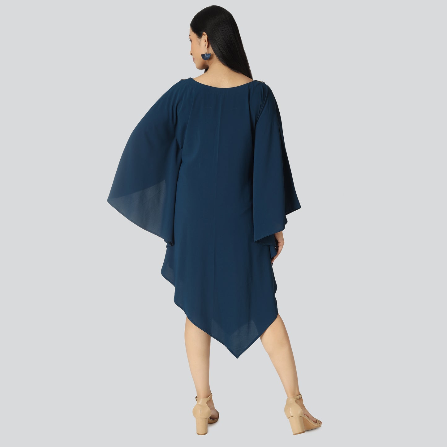 Girl in a navy blue clothes