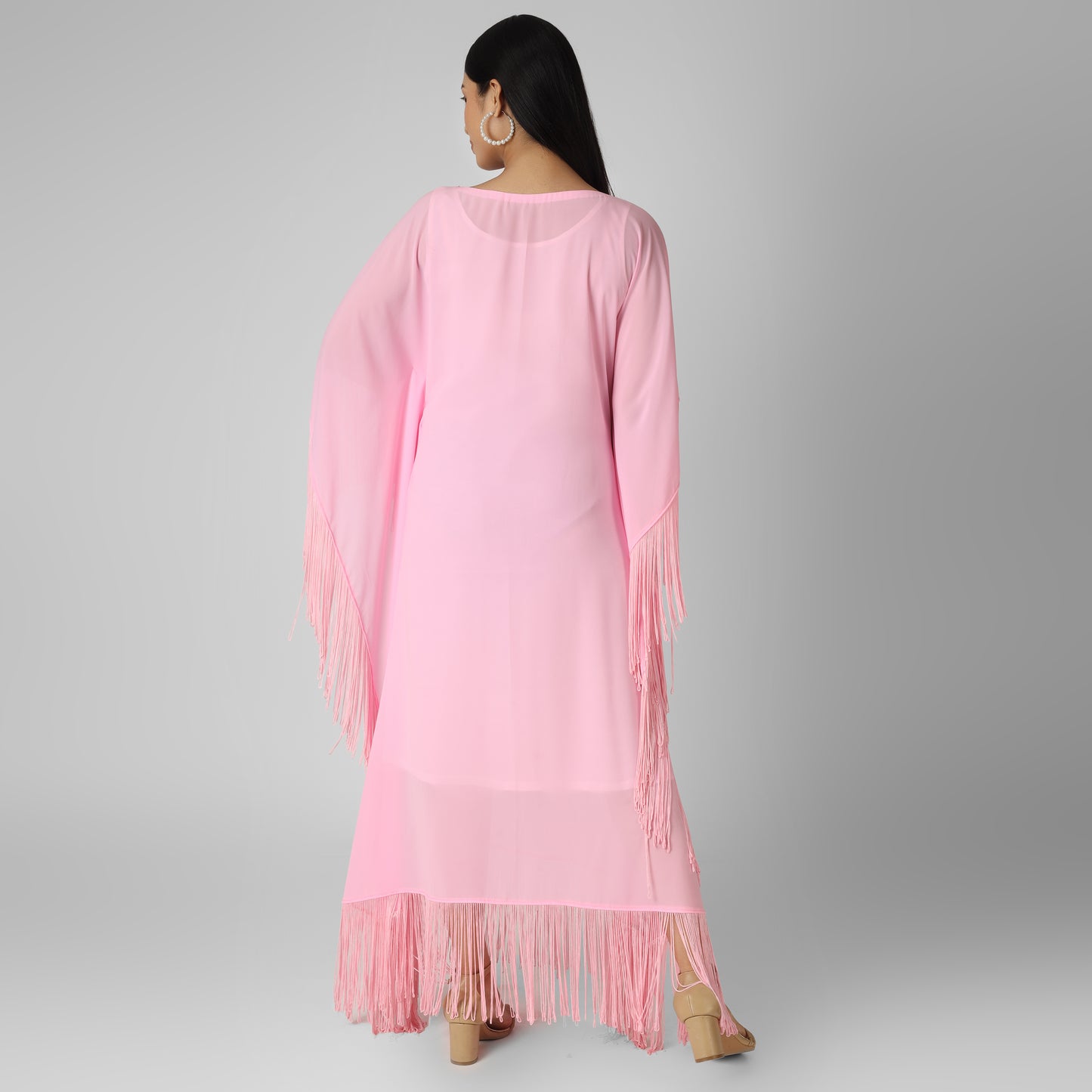 Pink Indo Western dress back side