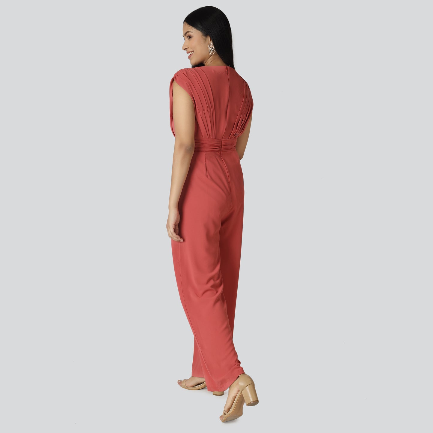 Rust georgette wearing girl