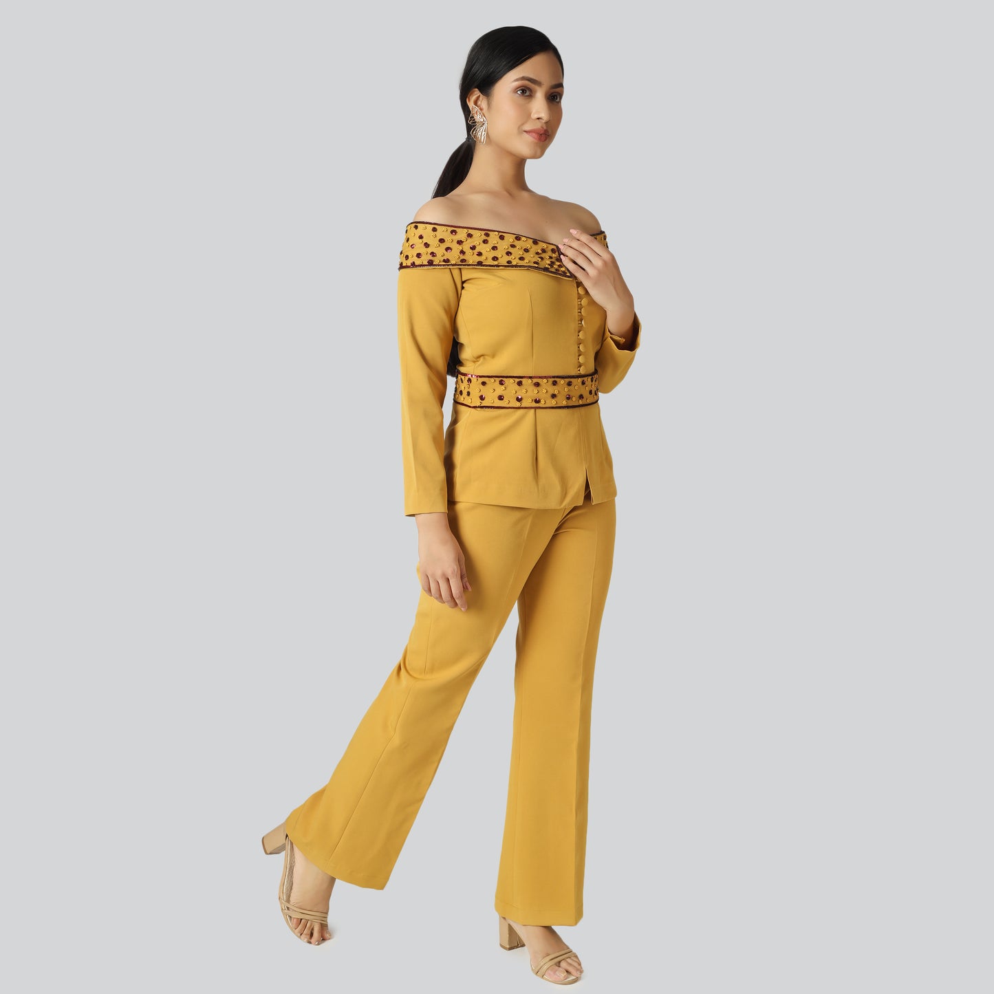 Girl wearing off shoulder clothes