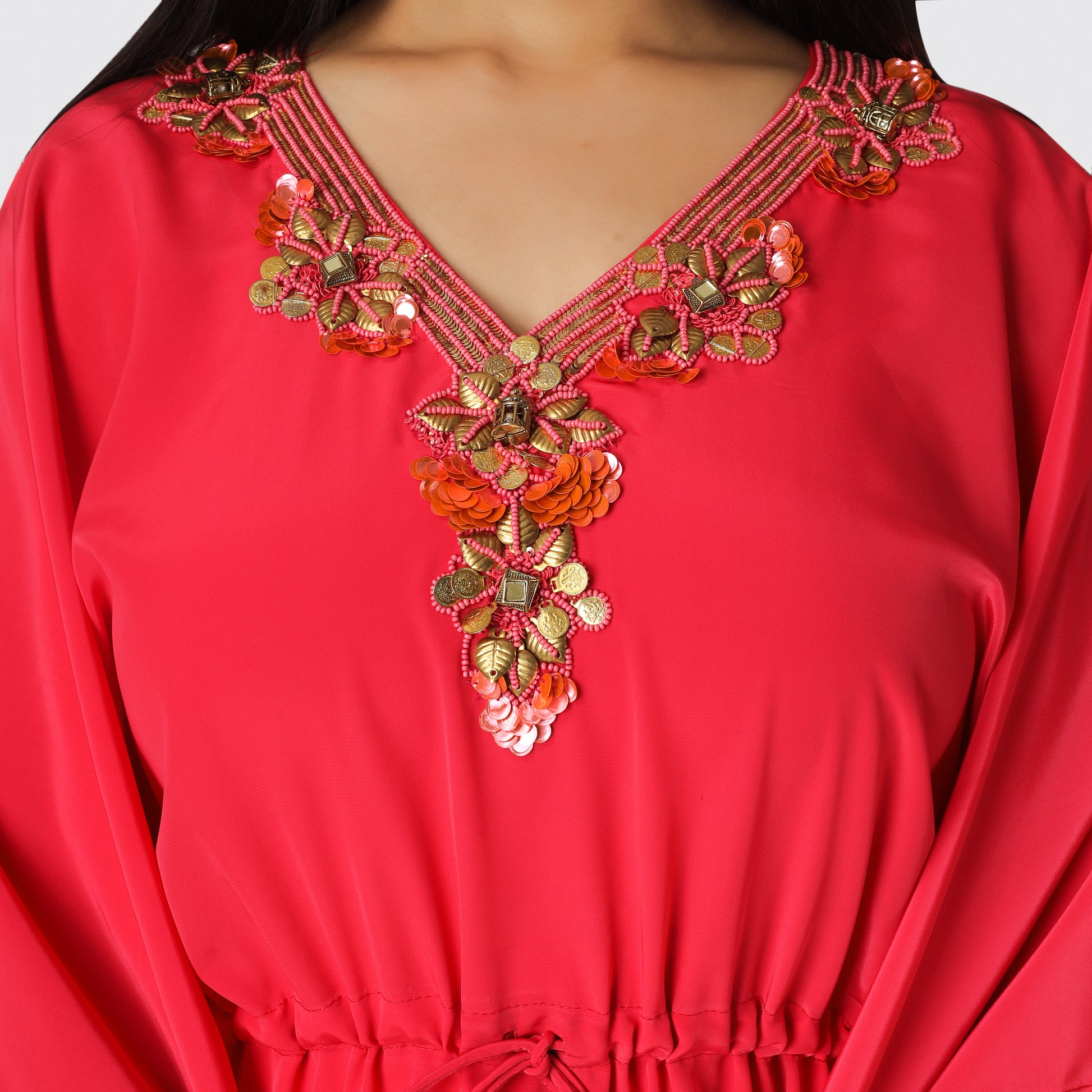V shape kaftan dress 