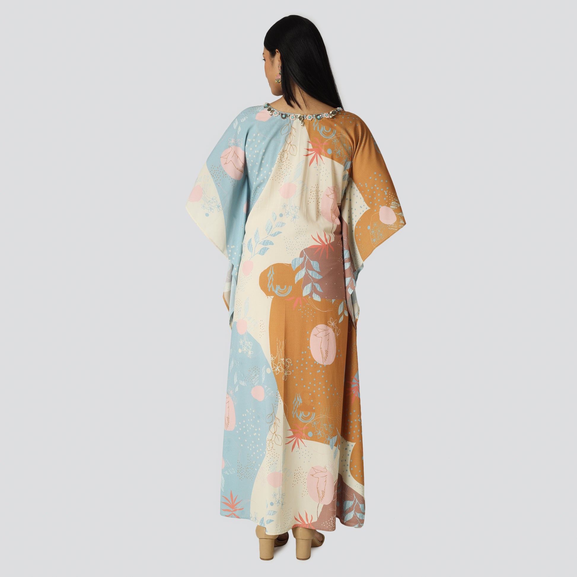 Printed kaftan backside showing lady
