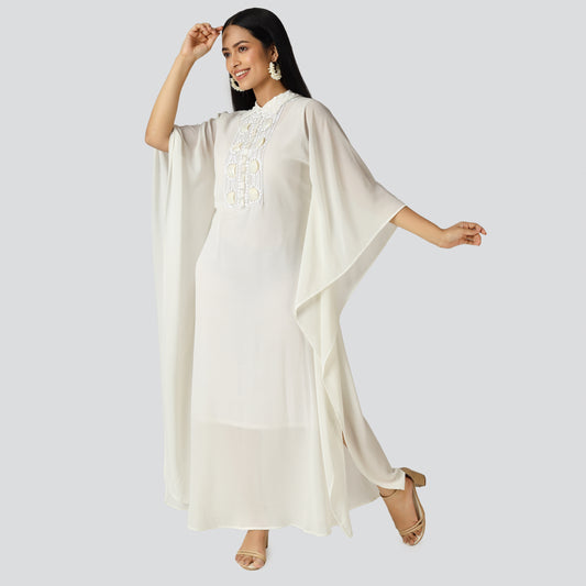 Light white dress wearing lady