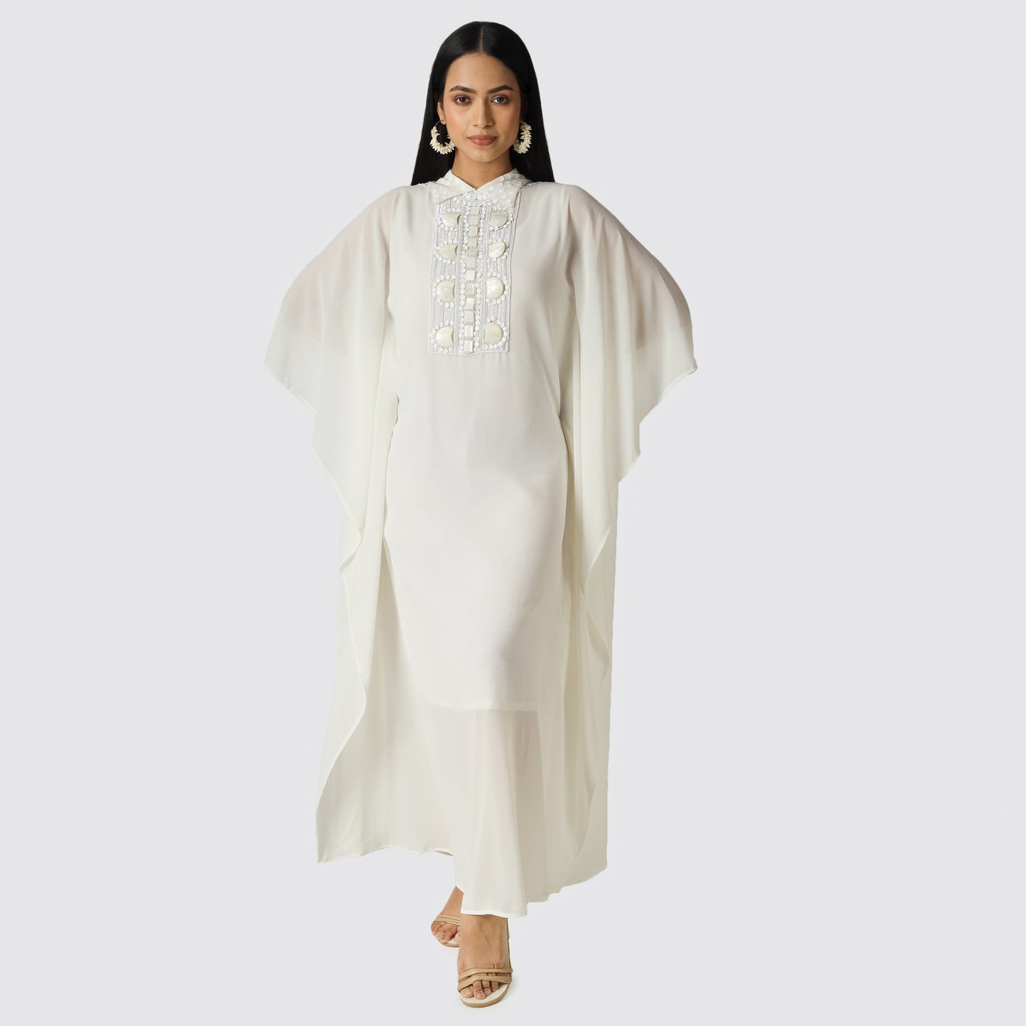 Light white clothes wearing woman