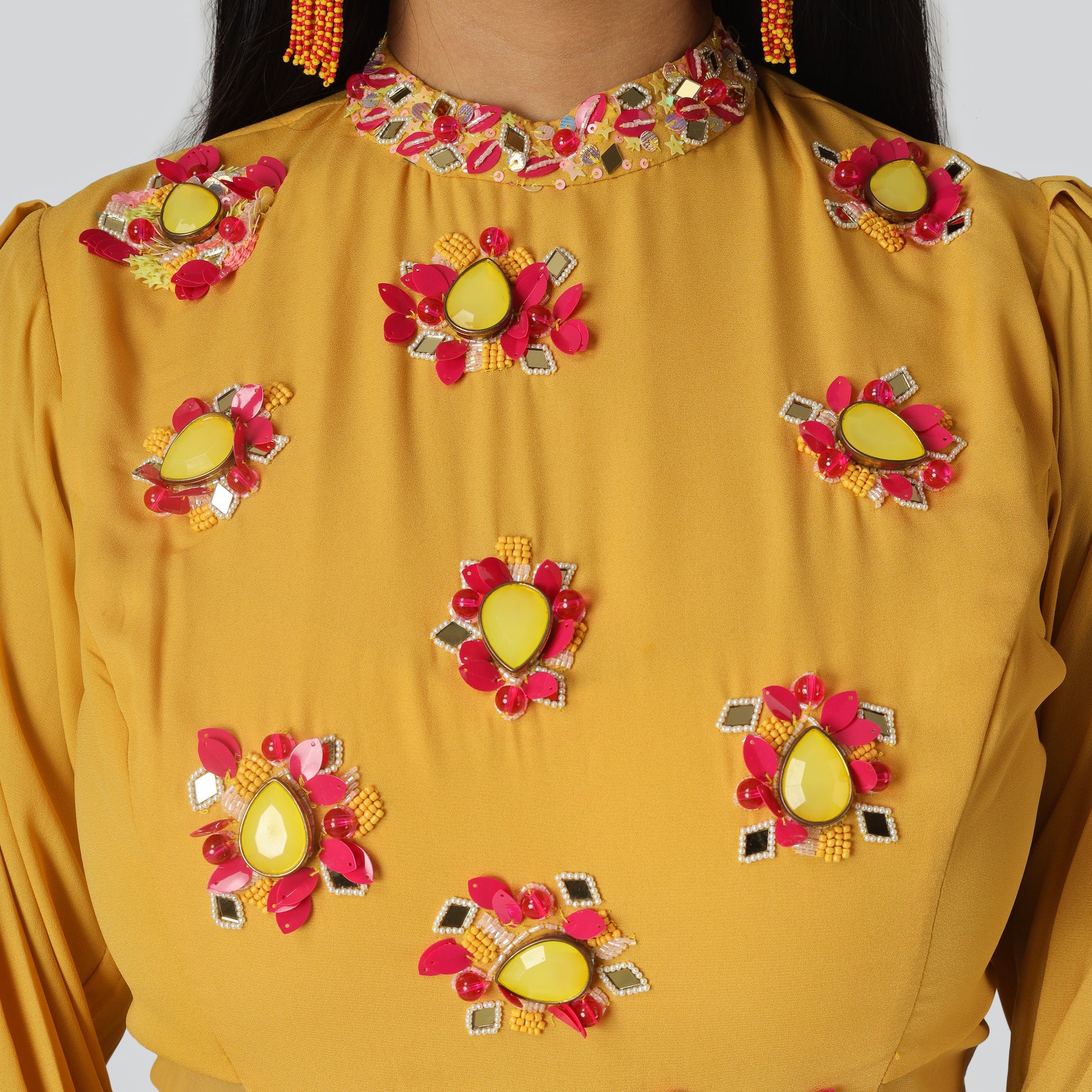 Mustard suit close look