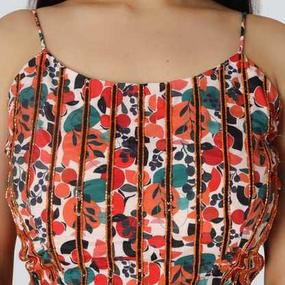 Colorful girls top close look