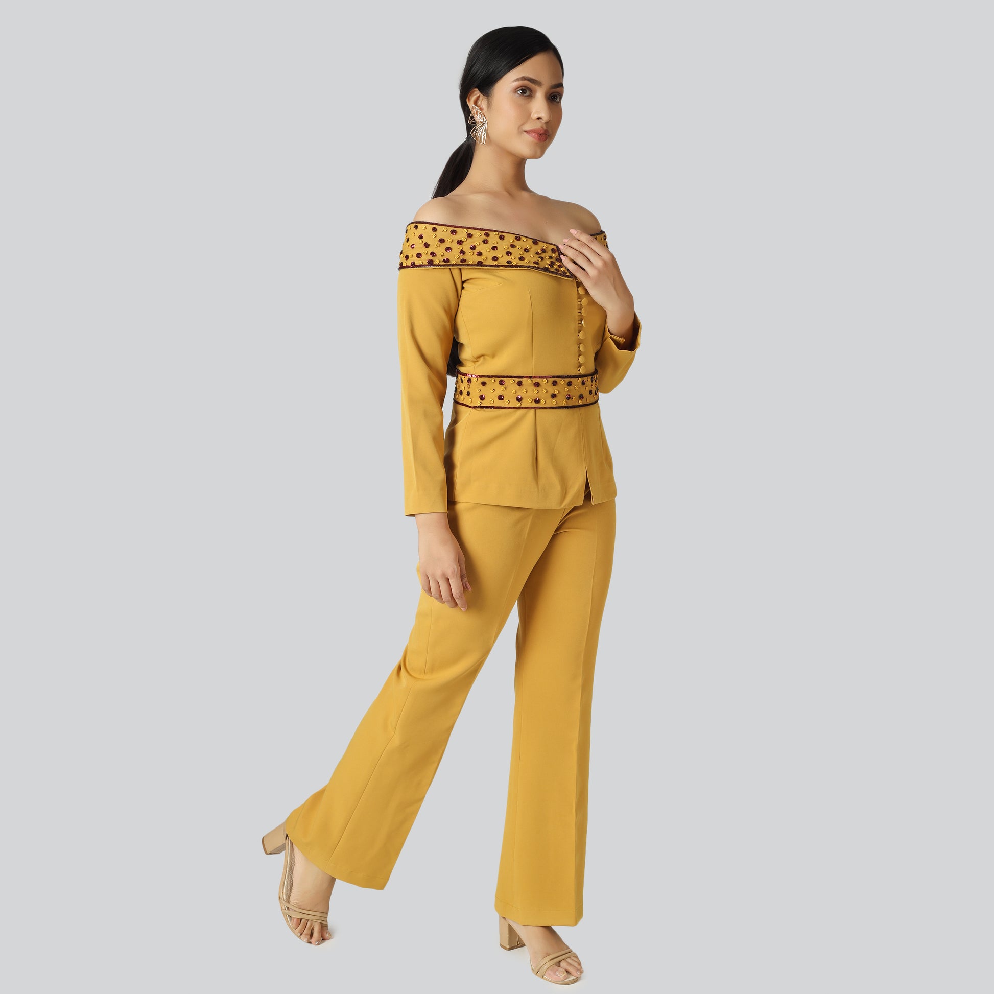 Girl wearing off shoulder clothes
